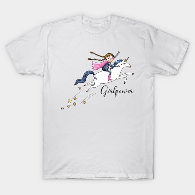 Girlpower - Einhorn - Unicorn T-Shirt by JunieMond